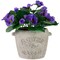 Northlight Pansy Artificial Floral Arrangement in "Flowers & Garden" Pot - 7" - Purple